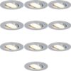 Set van 10 Chandler LED inbouwspots - 5W 400lm - GU10 - 2700K warm wit - Dimbaar - Rond - Kantelbaar - Voor binnen - RVS | HOFTRONIC