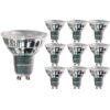 Set van 10 LED GU10 Spots - Dimbaar - 4 Watt 345 Lumen - 2700K warm wit - Glas - Vervangt 50 Watt - GU10 fitting - LED Reflector - Universele fitting | HOFTRONIC