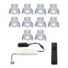 Set van 10 Milano LED Mini Inbouwspots met trafo - 12 Volt 3 Watt 200 lumen - Dimbaar - Plat 34mm - 2700K - IP65 waterdicht - Grijs - Veranda Spotjes - Overkapping Spotjes | HOFTRONIC