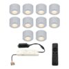 Set van 10 Navarra Mini LED Opbouwspots met Trafo - 12 Volt 3 Watt 200 lumen - Dimbaar - Plat 21