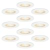 Set van 10 Nola - LED inbouwspots - lage inbouwdiepte (49mm) - 5 Watt 450Lumen - 2700K Warm wit - Dimbaar - Rond - IP65 waterdicht voor binnen