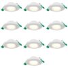 Set van 10 Prado dimbare LED-inbouwspots - 6 watt 570 lumen - CCT instelbare lichtkleur 2700K/4000K/6000K - lage inbouwdiepte 25 mm - rond - IP20 voor gebruik binnenshuis - Wit | HOFTRONIC