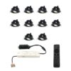 Set van 10 Sienna LED Mini Inbouwspots met trafo - 12 Volt 3 Watt 200 lumen - Dimbaar - Kantelbaar - Plat 30mm - 2700K - IP44 waterdicht - Zwart | HOFTRONIC