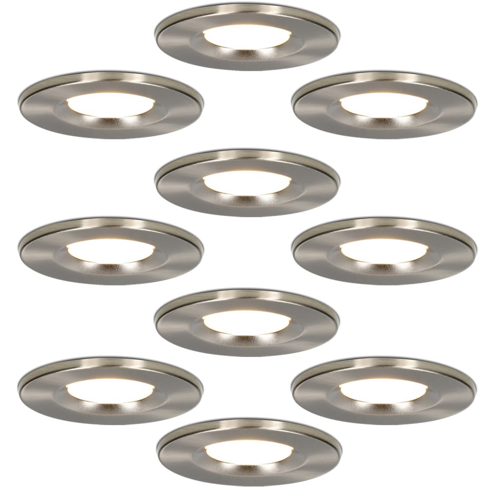Set van 10 Venezia LED inbouwspots - 6 Watt 650 lumen - 2700K warm wit - Dimbaar - Rond - IP65 waterdicht - RVS - Voor binnen