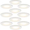Set van 10 Venezia LED inbouwspots - 6 Watt 650 lumen - 2700K warm wit - Dimbaar - Rond - IP65 waterdicht - Wit - Voor binnen