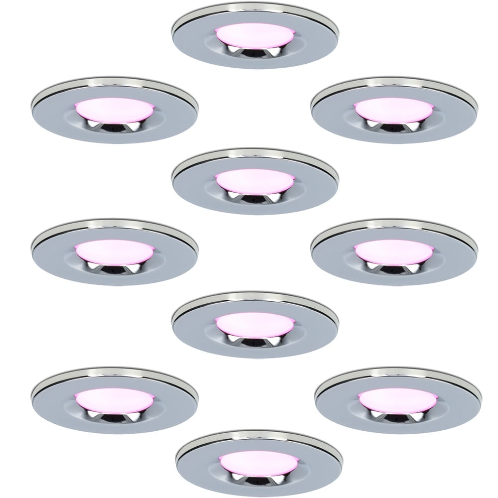 Set van 10 Venezia smart inbouwspots - IP65 waterdicht - 6 Watt 450 lumen - Wifi + Bluetooth - RGBWW - Google Home