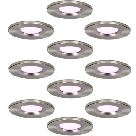 Set van 10 Venezia smart inbouwspots - IP65 waterdicht - 6 Watt 450 lumen - Wifi + Bluetooth - RGBWW - Google Home