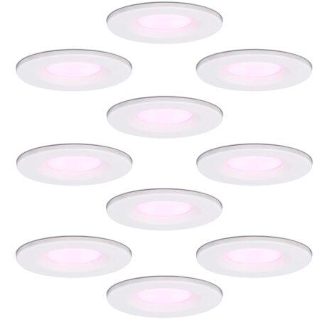 Set van 10 Venezia smart inbouwspots - IP65 waterdicht - 6 Watt 450 lumen - Wifi + Bluetooth - RGBWW - Google Home