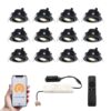 Set van 12 Sienna Smart LED Mini Inbouwspots - Veranda spots - 12V 3W 200lm - Dimbaar - Kantelbaar - Wifi & Bluetooth - 2700K - IP44 - Zwart | HOFTRONIC