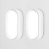 Set van 2 C-Series - LED Plafondlamp wit ovaal - Wandlamp - Scheepslamp - IP54 - 18 Watt - 1830lm - 6500K Daglicht wit - voor binnen en buiten | HOFTRONIC