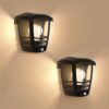 Set van 2 Clark - Solar Wandlampen - met PIR bewegingssensor - 3000K warm witte lichtbron - IP44 waterdicht - Zwart - Tuinverlichting - Buitenlamp | HOFTRONIC