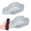 Set van 2 Dayton LED Wandlampen 2-Lichts - 12 Watt 1320 lumen - IP54 Waterdicht - 3000K Warm Wit - Dimbaar via afstandsbediening - Buiten - Grijs | HOFTRONIC