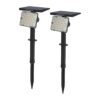 Set van 2 Eagle solar Prikspots - Incl. Schemerschakelaar - PIR - CCT 3000K en 4000K - 4 lichtstanden - 200lm - 6-12 uur brandtijd - Kantelbaar - IP65 waterdicht - Tuinspot | HOFTRONIC