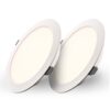 Set van 2 Georgia LED platte Inbouwspots wit - 9W 820lm - Rond - 2700K warm Wit - Ø145 mm - IP20 voor binnen - Inbouwdiepte 25mm | HOFTRONIC