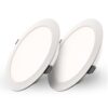 Set van 2 Georgia LED platte Inbouwspots wit - inbouwdiepte 25mm - 12W 1160lm - Rond - 4000K Neutraal Wit - Ø170 mm - IP20 voor binnen | HOFTRONIC