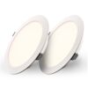 Set van 2 Georgia LED platte Inbouwspots wit - inbouwdiepte 25mm - 18 Watt 1820lm - Rond - 2700K warm Wit - Ø220 mm - IP20 voor binnen | HOFTRONIC