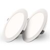 Set van 2 Georgia LED platte Inbouwspots wit - inbouwdiepte 25mm - 18 Watt 1820lm - Rond - 4000K Neutraal Wit - Ø220 mm - IP20 voor binnen | HOFTRONIC