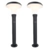 Set van 2 Layton solar sokkellampen - 3000K Warm wit - 900 lumen - 6-12 uur brandtijd - Tuinlantaarn - Padverlichting - IP65 waterdicht | HOFTRONIC