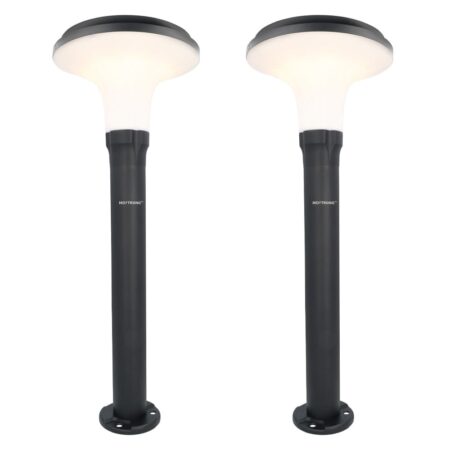 Set van 2 Layton solar sokkellampen - 3000K Warm wit - 900 lumen - 6-12 uur brandtijd - Tuinlantaarn - Padverlichting - IP65 waterdicht | HOFTRONIC