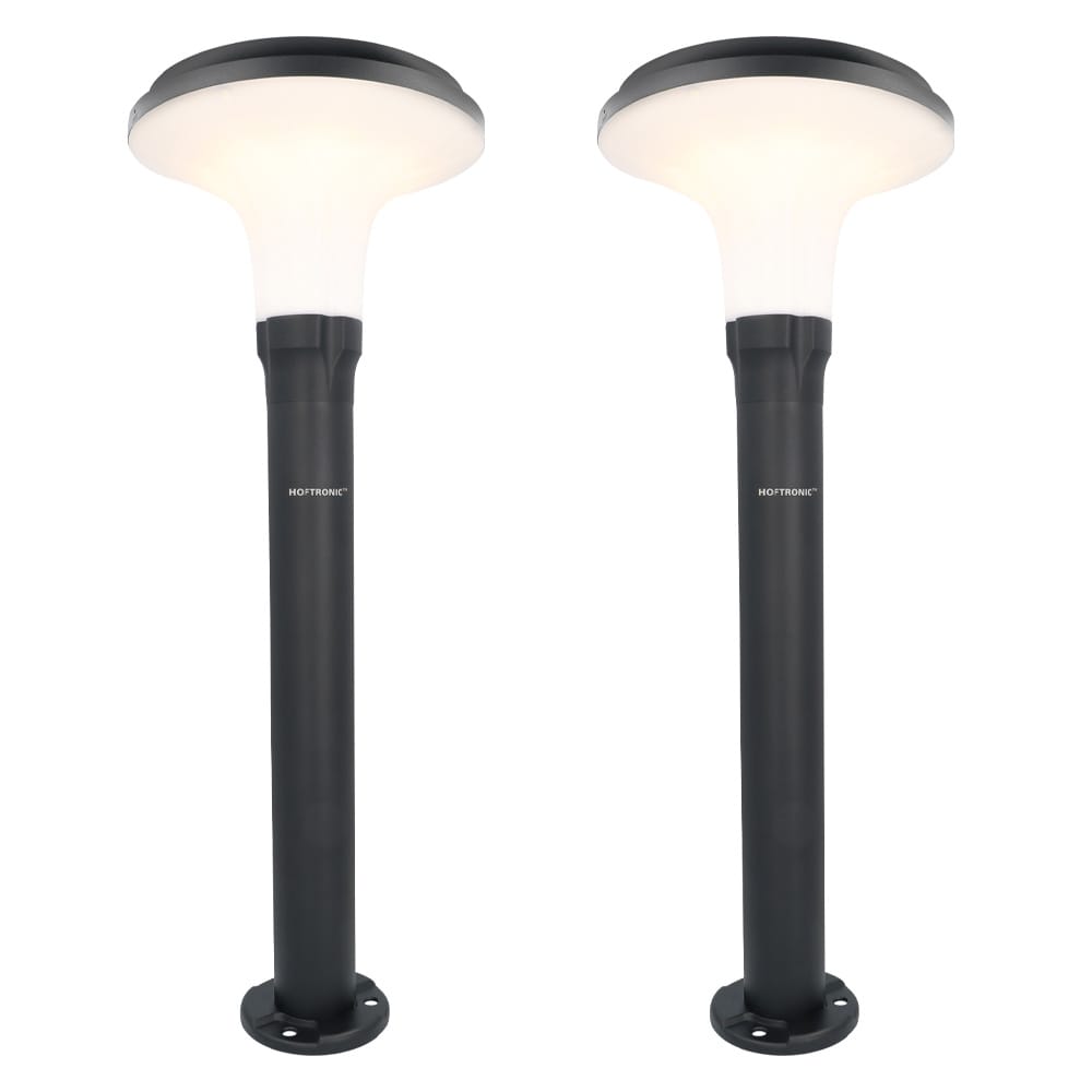 Set van 2 Layton solar sokkellampen - 3000K Warm wit - 900 lumen - 6-12 uur brandtijd - Tuinlantaarn - Padverlichting - IP65 waterdicht | HOFTRONIC