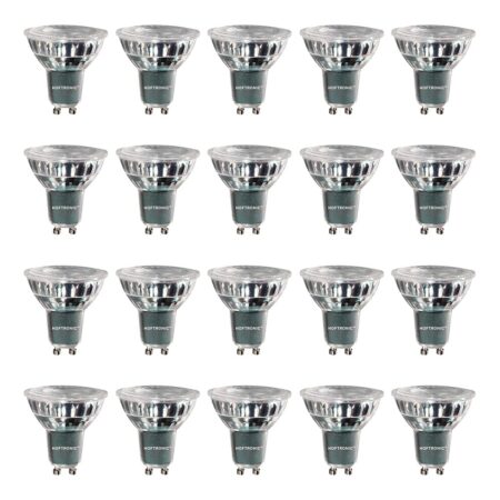 Set van 20 GU10 LED spots 4 Watt Dimbaar 2700K warm wit (vervangt 50W) | HOFTRONIC