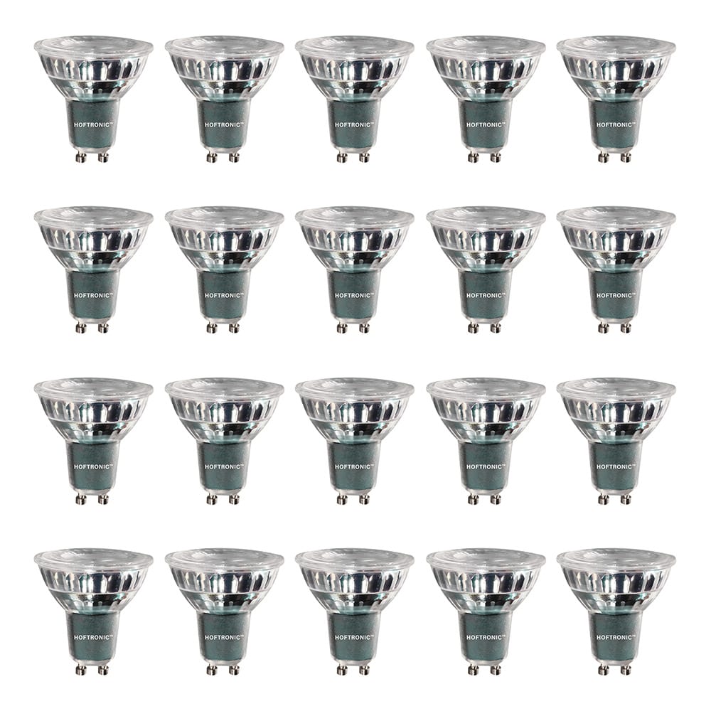 Set van 20 GU10 LED spots 4 Watt Dimbaar 2700K warm wit (vervangt 50W) | HOFTRONIC