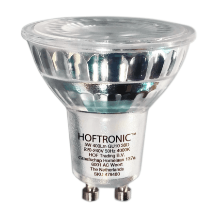 Set van 25 LED GU10 Spots - Dimbaar - 4 Watt 345 Lumen - 4000K neutraal wit - Glas - Vervangt 50 Watt - GU10 fitting - LED Reflector - Universele fitting | HOFTRONIC