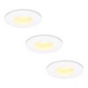 Set van 3 Barcelona - LED platte inbouwspots met lage inbouwdiepte 60mm - 6 Watt 570 Lumen - 2700K Warm wit - GU10 LED Module - Dimbaar - Rond - IP44 voor badkamer