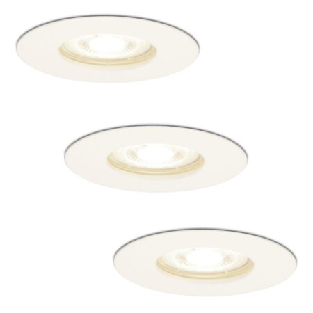 Set van 3 Bari LED Inbouwspots - 4 Watt 345 Lumen - 4000K neutraal wit - GU10 - Dimbaar - Rond - IP64 Waterdicht - Wit - Voor binnen