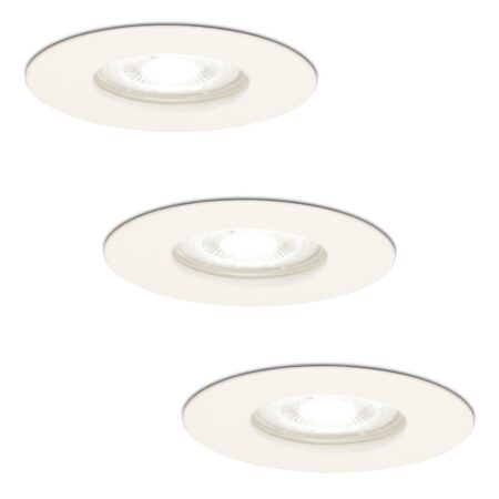 Set van 3 Bari LED inbouwspot - 4 Watt 345 Lumen - 6500K daglicht wit - GU10 - Dimbaar - Rond - IP64 Waterdicht - Wit - Voor binnen