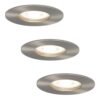 Set van 3 Bari LED inbouwspots - 4 Watt 345 Lumen - 4000K neutraal wit - GU10 - Dimbaar - Rond - IP64 Waterdicht - RVS - Voor binnen