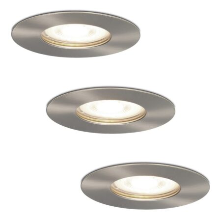 Set van 3 Bari LED inbouwspots - 4 Watt 345 Lumen - 4000K neutraal wit - GU10 - Dimbaar - Rond - IP64 Waterdicht - RVS - Voor binnen