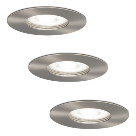 Set van 3 Bari LED inbouwspots - 4 Watt 345 Lumen - 6500K daglicht wit - GU10 - Dimbaar - Rond - IP64 Waterdicht - RVS - Voor binnen
