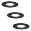 Set van 3 Bari LED inbouwspots - 4 Watt 345 Lumen - 6500K daglicht wit - GU10 - Dimbaar - Rond - IP64 Waterdicht - Zwart - Voor binnen