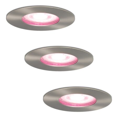 Set van 3 Bari Smart inbouwspots - IP65 waterdicht - Wifi + Bluetooth - RGBWW - GU10 - Google Home
