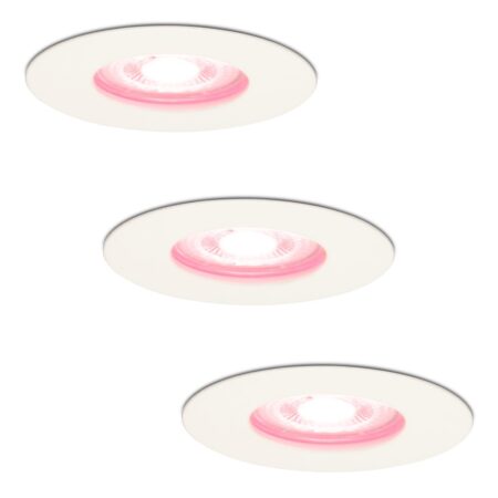 Set van 3 Bari Smart inbouwspots - IP65 waterdicht - Wifi + Bluetooth - RGBWW - GU10 - Google Home