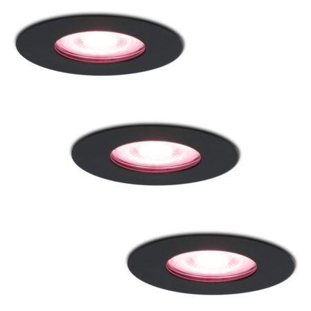 Set van 3 Bari Smart inbouwspots - IP65 waterdicht - Wifi + Bluetooth - RGBWW - GU10 - Google Home