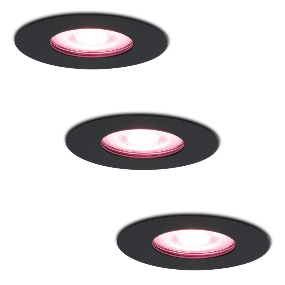 Set van 3 Bari Smart inbouwspots - IP65 waterdicht - Wifi + Bluetooth - RGBWW - GU10 - Google Home