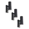 Set van 3 Blenda Wandlamp Zwart - 4000K neutraal wit - 8 Watt 690 Lumen - Bewegingssensor en Schemerschakelaar - IP44 Waterdicht - Up & Downlight voor buiten | HOFTRONIC