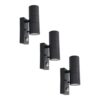 Set van 3 Blenda Wandlamp Zwart - 6500K daglicht Wit - 8 Watt 690 Lumen - Bewegingssensor en Schemerschakelaar - IP44 Waterdicht - Up & Downlight voor buiten | HOFTRONIC