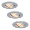 Set van 3 Chandler LED inbouwspots - 6W 570lm - GU10 LED Module - 2700K warm wit - Dimbaar - Kantelbaar - IP20 Voor binnen - RVS | HOFTRONIC