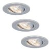 Set van 3 Chandler LED inbouwspots - 6W 570lm - GU10 LED Module - 4000K neutraal wit - Dimbaar - Kantelbaar - IP20 voor binnen - RVS | HOFTRONIC