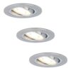 Set van 3 Chandler LED inbouwspots - GU10 4 Watt 345 Lumen - 4000K neutraal wit - Dimbaar - Rond - Kantelbaar - IP20 Voor binnen - RVS | HOFTRONIC