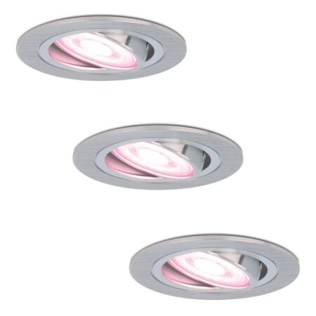 Set van 3 Chandler - Smart inbouwspot - IP20 voor binnen - 4.8 Watt 345 Lumen - Kantelbaar - Wifi + Bluetooth - RGBWW - GU10 - Google Home