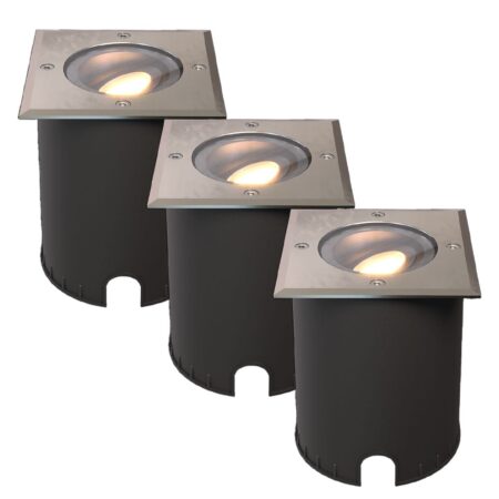 Set van 3 Cody LED Grondspots RVS - GU10 4