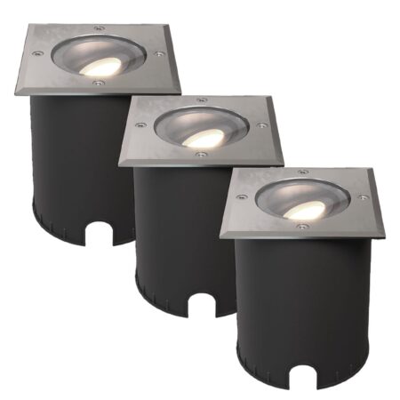 Set van 3 Cody LED Grondspots RVS - GU10 4