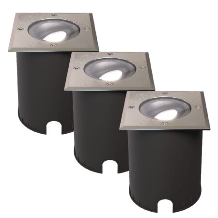 Set van 3 Cody LED Grondspots RVS - GU10 4