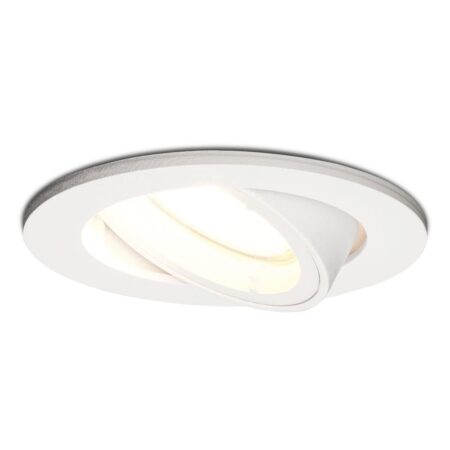 Set van 3 Dublin LED inbouwspot - 4 Watt 345 Lumen - 4000K Neutraal wit - GU10 - Dimbaar - Rond - Kantelbaar - IP20 waterdicht - Wit | HOFTRONIC