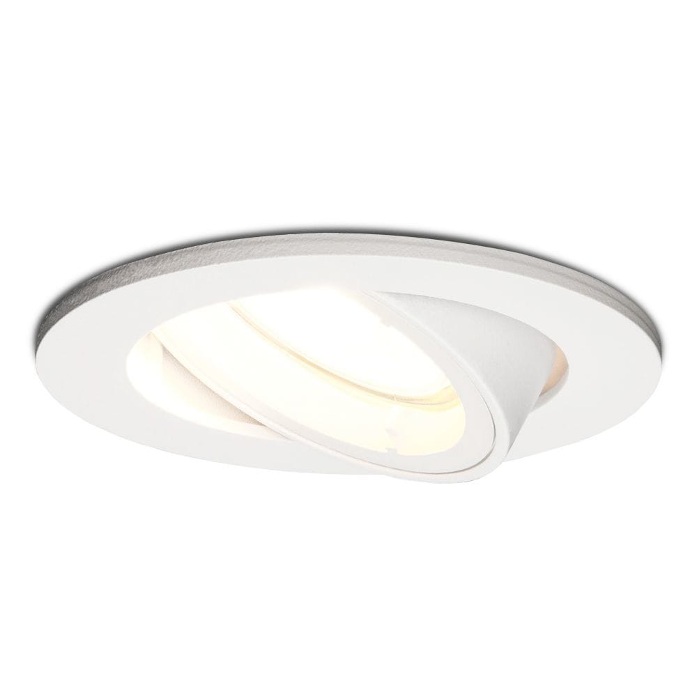 Set van 3 Dublin LED inbouwspot - 4 Watt 345 Lumen - 4000K Neutraal wit - GU10 - Dimbaar - Rond - Kantelbaar - IP20 waterdicht - Wit | HOFTRONIC