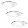 Set van 3 Dublin LED inbouwspot - 4 Watt 345 Lumen - 6500K Daglicht wit - GU10 - Dimbaar - Rond - Kantelbaar - IP20 waterdicht - Wit | HOFTRONIC